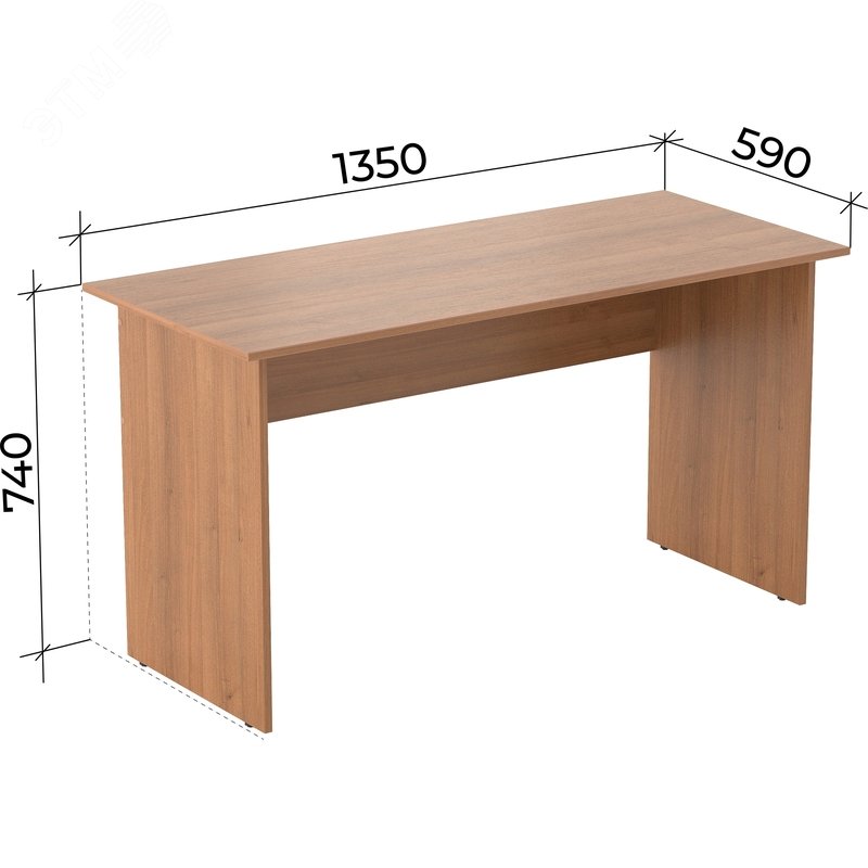 Изображение товара Стол прямой Easy Оптима LT 143-24.98 (орех, 1350х590х740 мм) (шт)