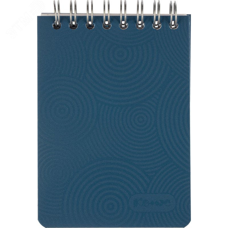 Изображение товара Блокнот Комус Пластик-Металлик А7 80 листов синий в клетку на спирали (76х117 мм) (шт)