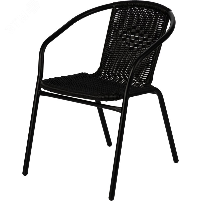 Изображение товара Стул уличный Комус Мебель Patio черный современный дизайн долговечный