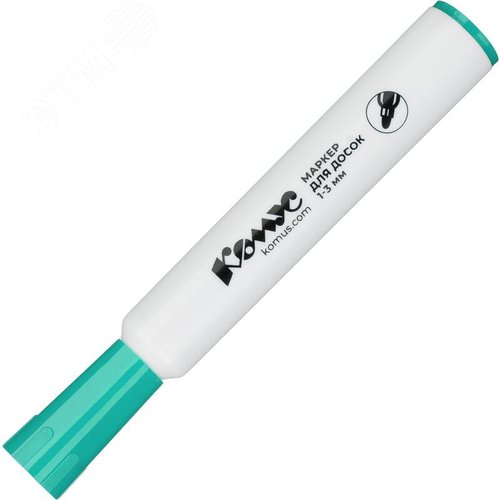 Изображение товара Маркер для белых досок Комус зеленый (толщина линии 1-3 мм) круглый наконечник (шт)