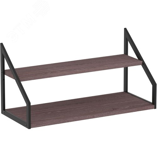 Изображение товара Полка настенная/настольная Комус Онега-8 чёрный муар/ясень анкор тёмный 600х250х300 мм (шт)