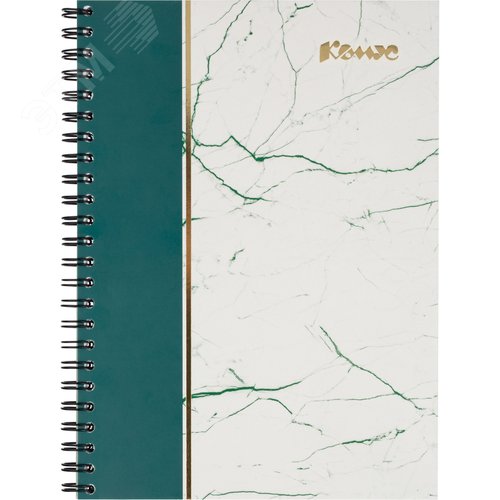 Изображение товара Тетрадь общая А5 80л Комус МраморЗеленый клетка,80г,греб,карт,фольга,УФ-лак (шт)