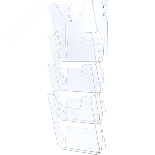 Изображение товара Лоток настенный A4 вертикальный (590x215 мм) из акрила 4 отделения Комус (шт)