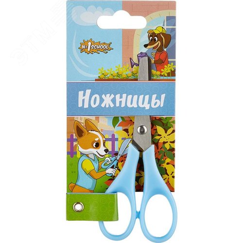 Изображение товара Ножницы детские Комус Класс (№1 School) Шустрики 115 мм универсальные тупоконечные голубые (шт)