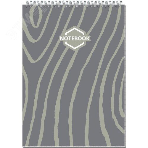 Изображение товара Блокнот Полином Стильный офис A4 60 листов серый в клетку на спирали (203x290 мм) (шт)