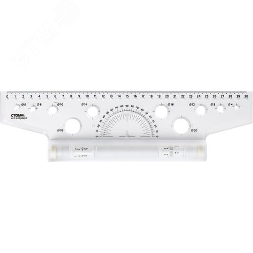 Изображение товара Линейка рейсшина Стамм ЛР25/ЛР-30478 30 см пластиковая прозрачная (шт)