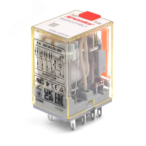 Изображение товара Реле промежуточное, тест-кнопка с блокировкой (шт)