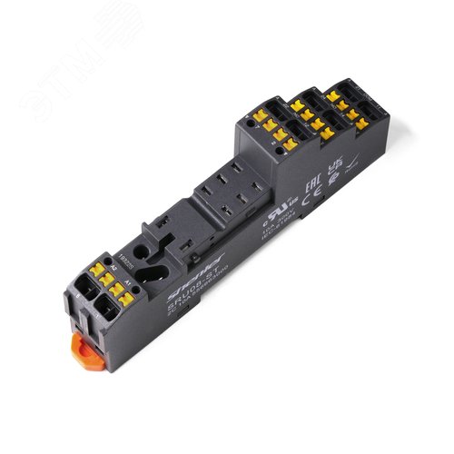 Изображение товара Цоколь, 10A300V, push-in, черный, на рейку DIN35 (шт)