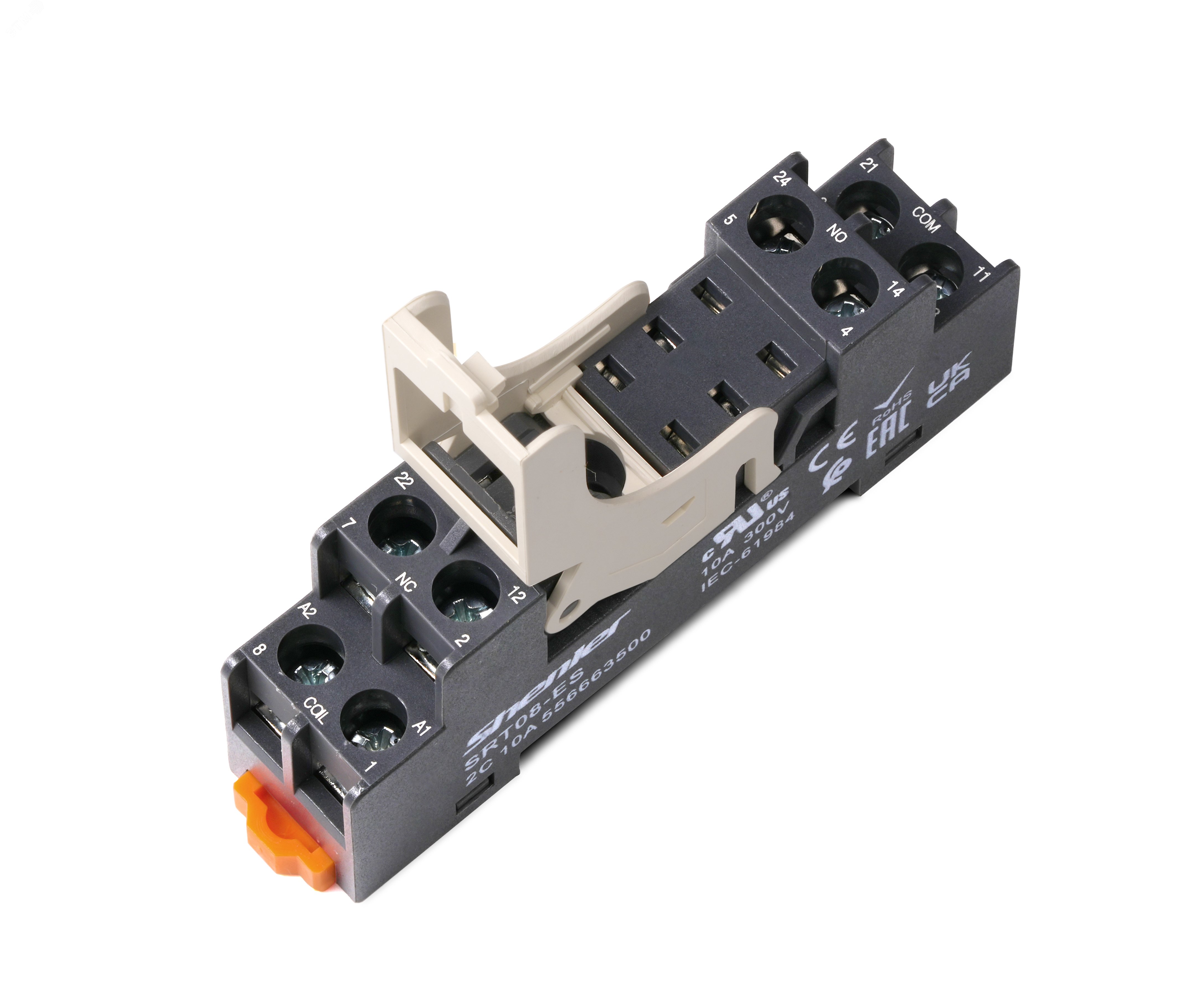 Изображение товара Цоколь SRT08-ES+SR20L с фиксатором для реле RFT