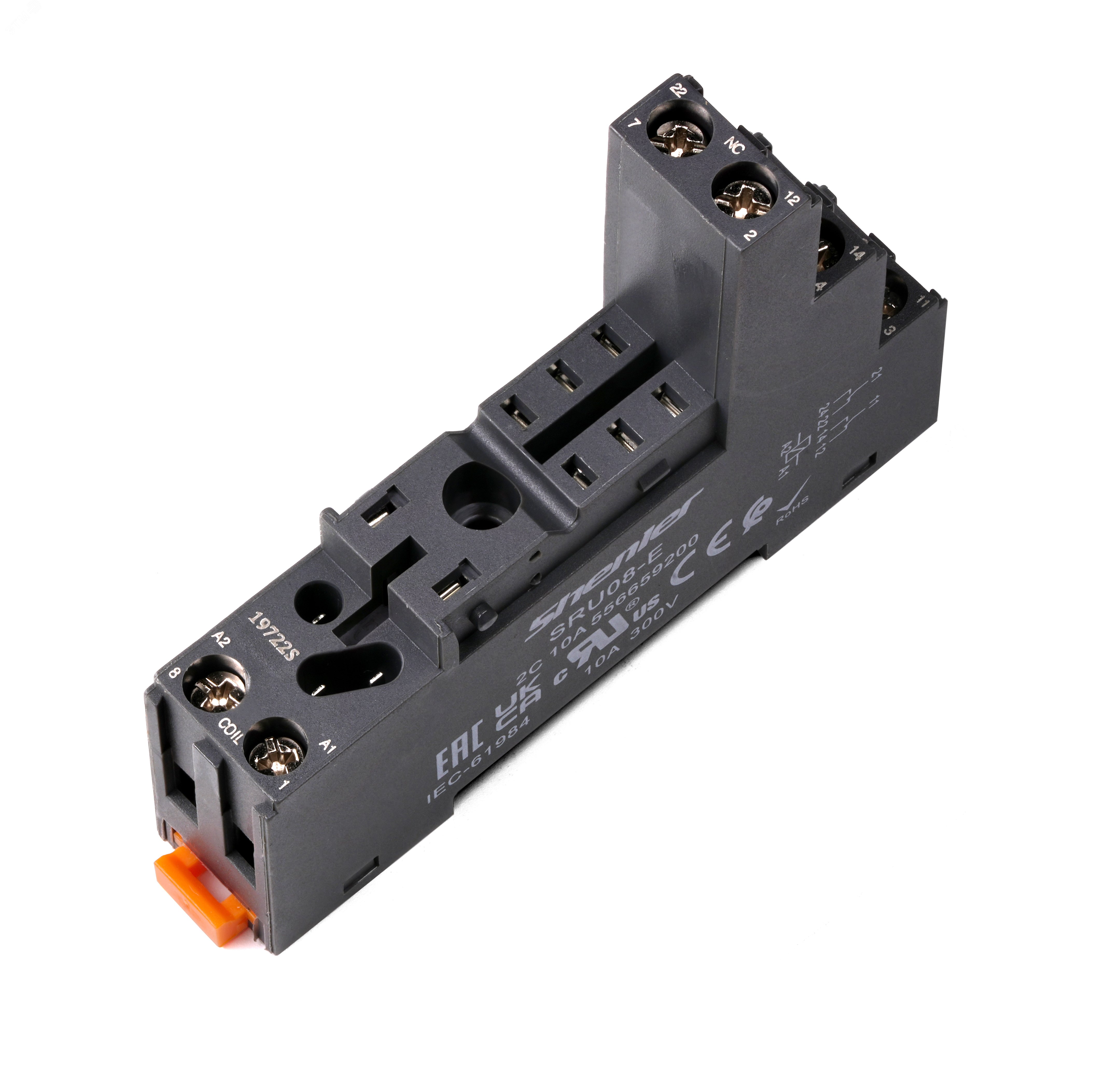 Изображение товара Цоколь 10A 300V на рейку DIN35 черный для реле серия RFT2 G2R-2