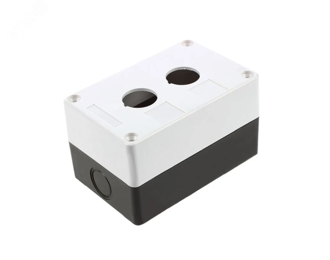 Изображение товара Корпус пластиковый IP65 КП 102 с 2 отверстиями темно-серый для настенного монтажа