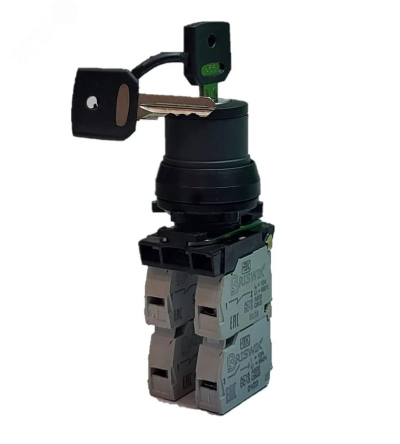 Изображение товара Переключатель ПЕ 182/6м -С черный 3но+0нз с фиксированным положением