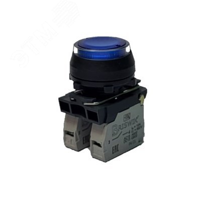 Изображение товара Выключатель КЕ 171/2м -Л с подсветкой IP66 220В 1НО 1НЗ синий цилиндрический