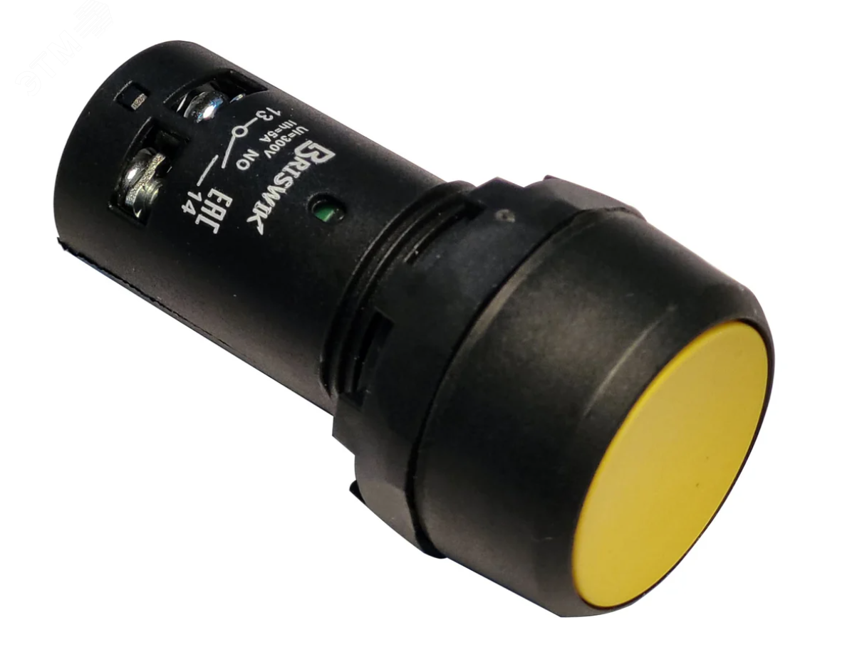 Изображение товара Выключатель цилиндрический желтый IP40 1НО+1НЗ модель XB7NA85.BR