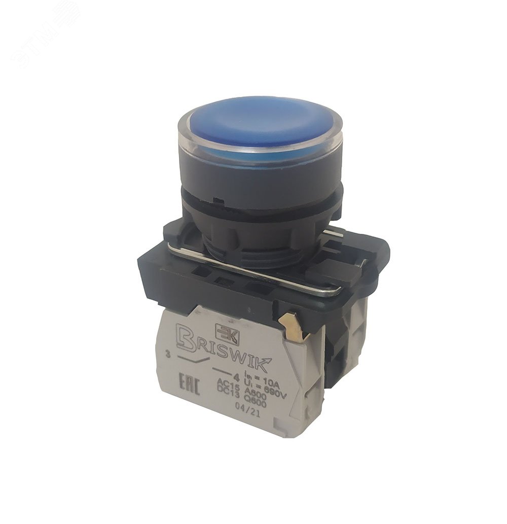 Изображение товара Выключатель КМЕ 4611м -Л 24В IP65 синяя кнопка для автоматизации