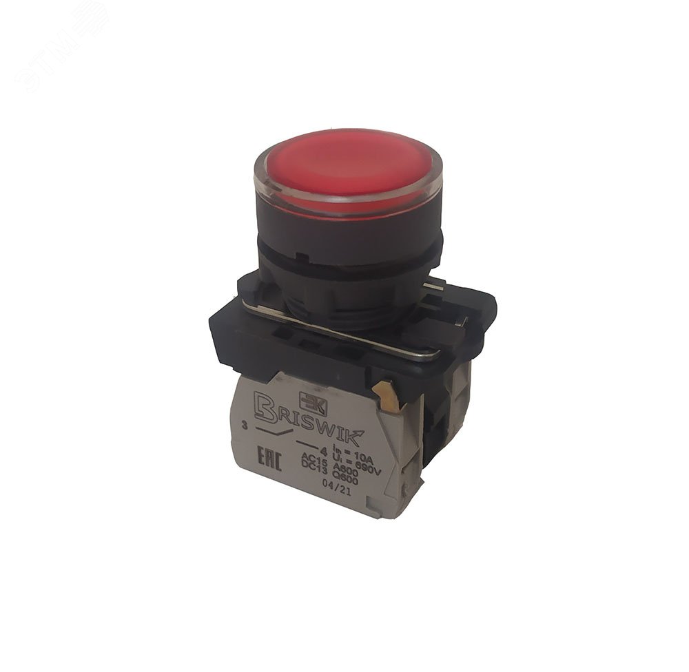 Изображение товара Кнопочный выключатель КМЕ 4701м -Л 220В IP66 красный от Briswik