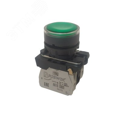 Изображение товара Выключатель КМЕ 4611м-Л зеленый IP65 220 В 1 но 1 нз цилиндрический с индикатором