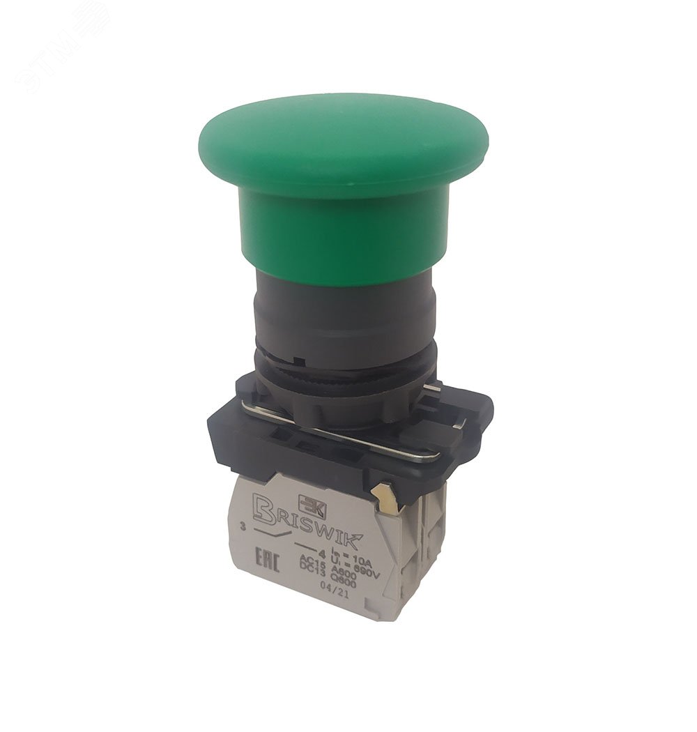 Изображение товара Выключатель КМЕ 5111м зеленый 1но+1нз Гриб монтажная плата