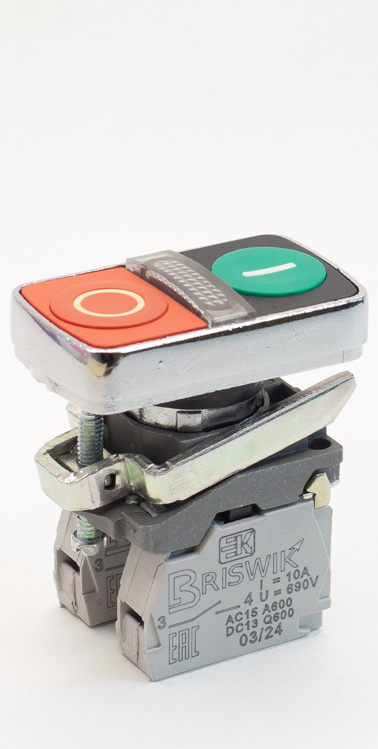 Изображение товара Выключатель КМЕ 8111м -ЛС 24В IP40 двойной зелено-красный