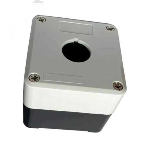 Изображение товара Корпус поста КП 101 пластик IP65 (HAL-B1) темно-серый-белый на 1 отверстие (шт)