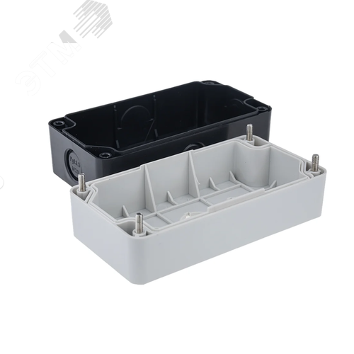 Изображение товара Корпус поста КП 104 пластик IP65 (HAL-B4) темно-серый-белый на 4 отверстия (шт)