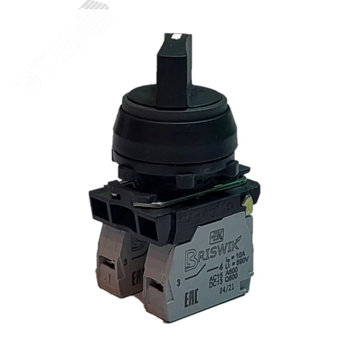 Изображение товара Переключатель ПЕ 031/1м черный 2но+0нз Ручка с фикс 3-поз IP40 УХЛ3 10А (шт)