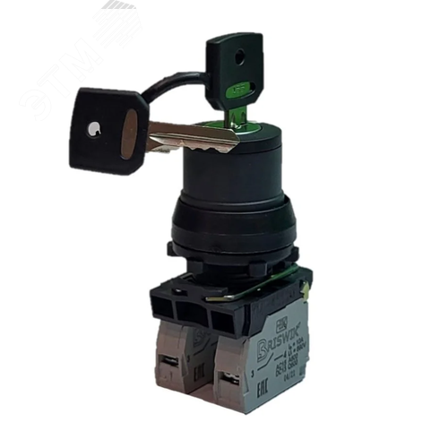 Изображение товара Переключатель ПЕ 181/1м черный 2но+0нз Ключ с фикс 3-поз , во вкл. сост. не вынимается IP40 УХЛ3 10А (шт)