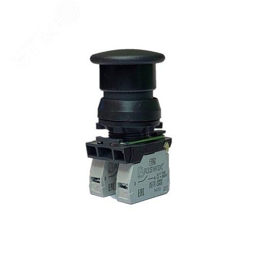 Изображение товара Выключатель КЕ 021/2м черный 1но+1нз Гриб IP40 УХЛ3 10А (шт)