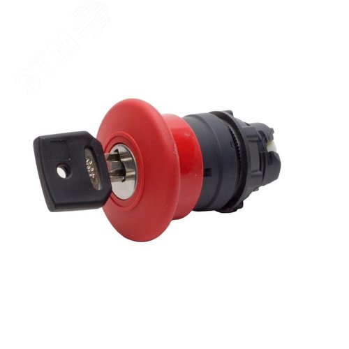 Изображение товара Головка кнопки аварийной красная гриб 22мм ключ КМЕ 51ФК красный IP40 LAY4-ES14.BR (шт)
