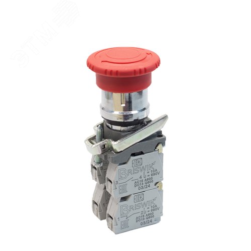 Изображение товара Выключатель КМЕ 5622м -ФС красный 2но+2нз Гриб с фикс IP65 (шт)