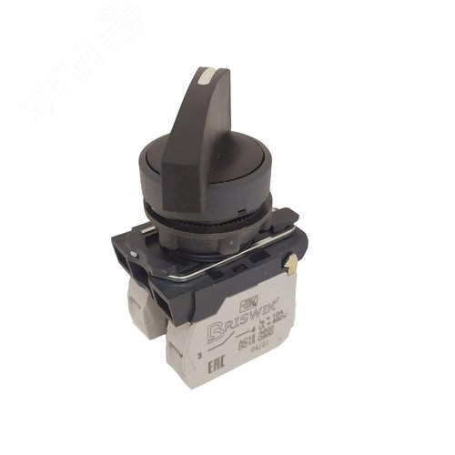 Изображение товара Переключатель КПЕ 1611 -Д черный 1но+1нз Ручка удл с фикс 2-поз IP65 (шт)