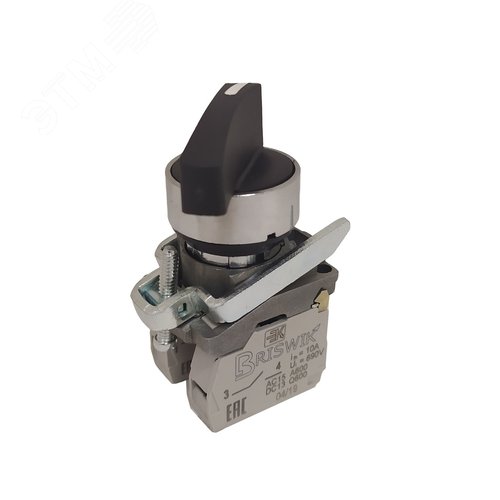 Изображение товара Переключатель КПЕ 1611 -ДС черный 1но+1нз Ручка удл с фикс 2-поз IP65 (шт)