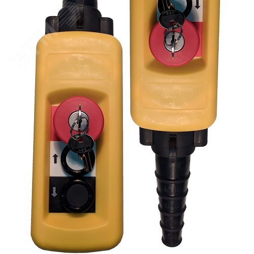 Изображение товара Пост тельферный ПКТ-20Б-СК(XACA2713.SК.BR) (2 кнопки 1НО+ гриб с фиксацией Ключом 1НЗ) пульт (шт)