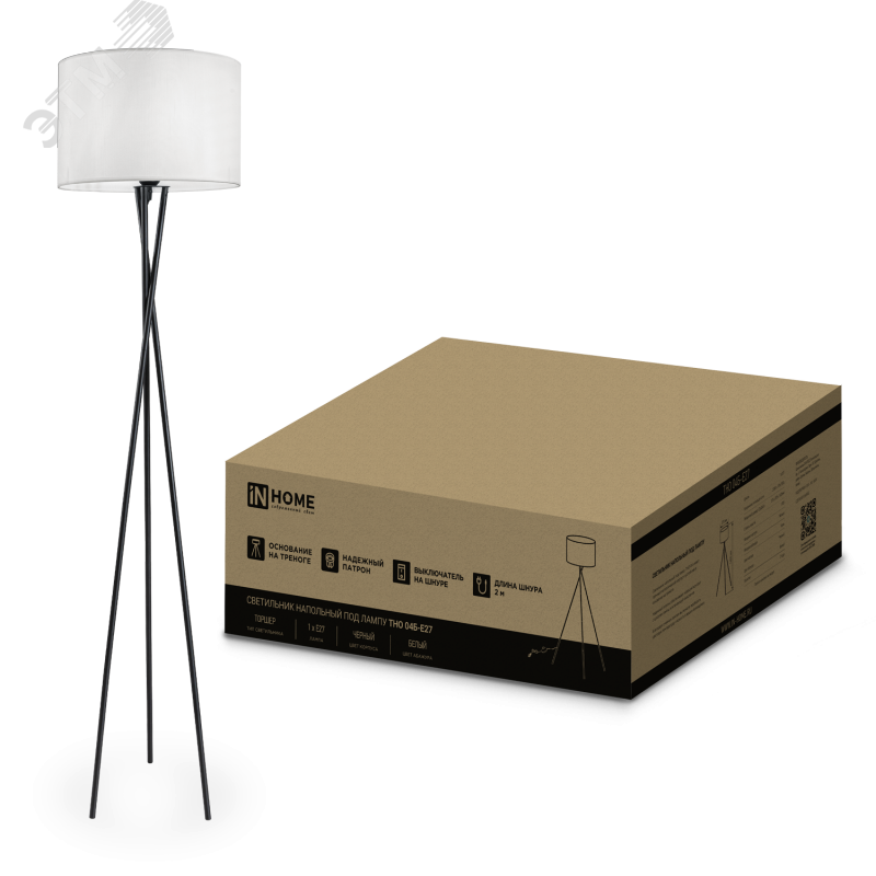 Изображение товара Напольный светильник ТНО 04-Е27Б с регулятором яркости и сменной лампой