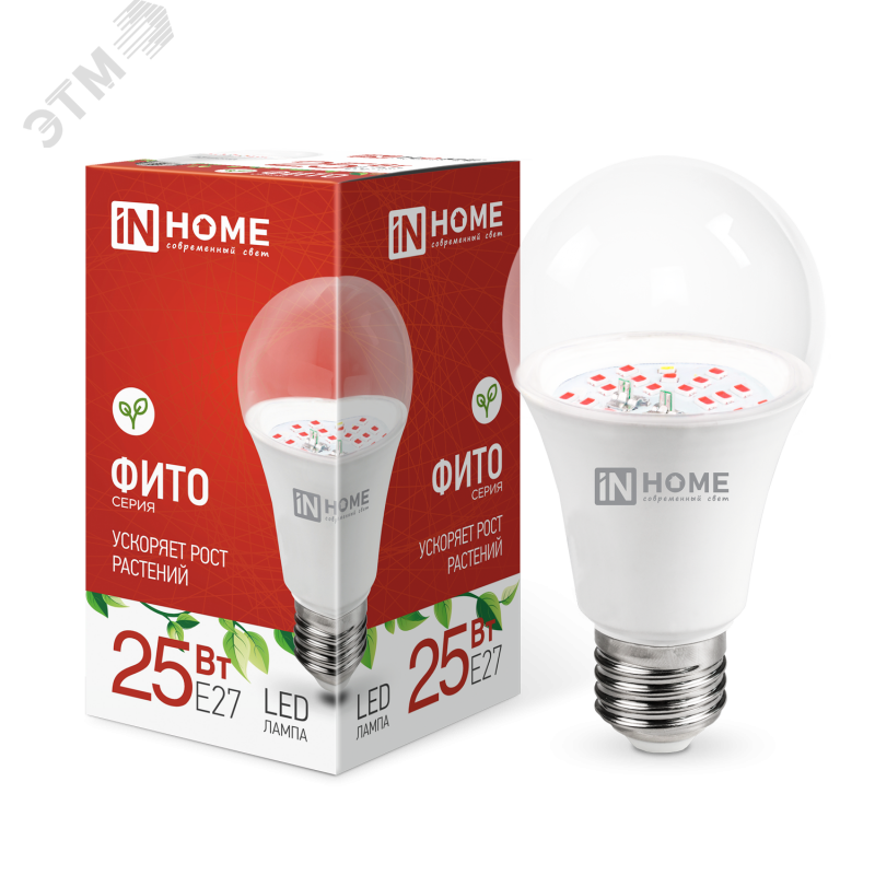 Изображение товара Лампа светодиодная LEDA65ФИТО 25Вт 230В Е27 (шт)