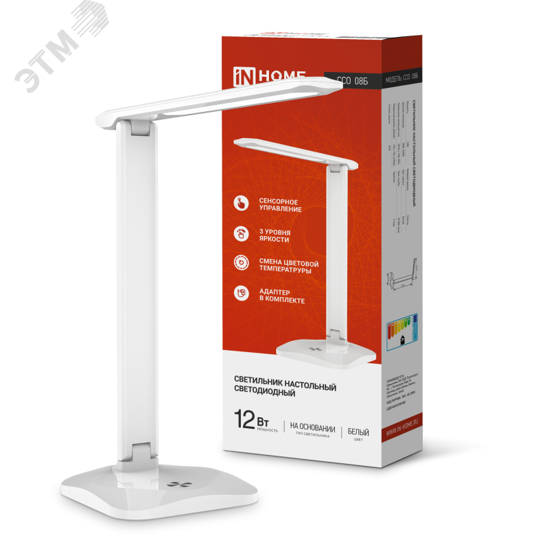 Изображение товара Светильник настольный светодиодный SIMPLE ССО-08Б 12Вт 600Лм сенсорный