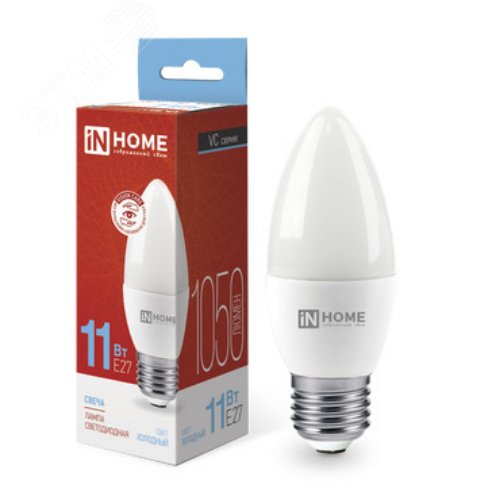Изображение товара LED-СВЕЧА 11Вт лампа светодиодная E27 6500К 1050Лм IN-HOME