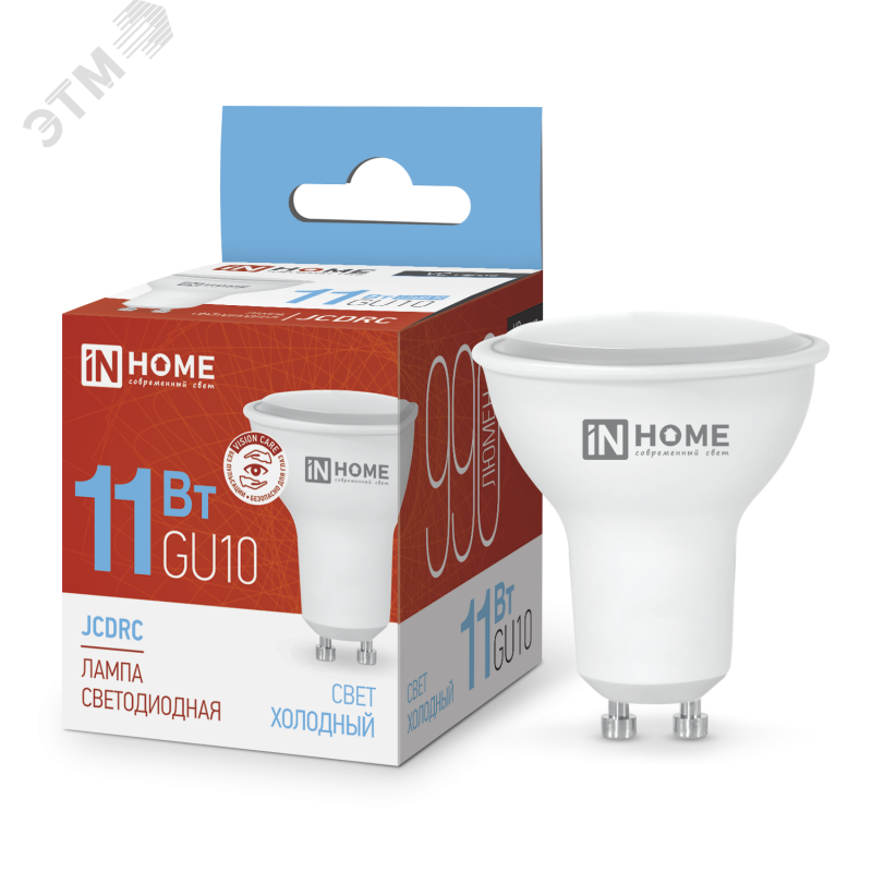 Изображение товара Лампа светодиодная LEDJCDRCVC 11Вт 230В GU10 6500К 990Лм (шт)