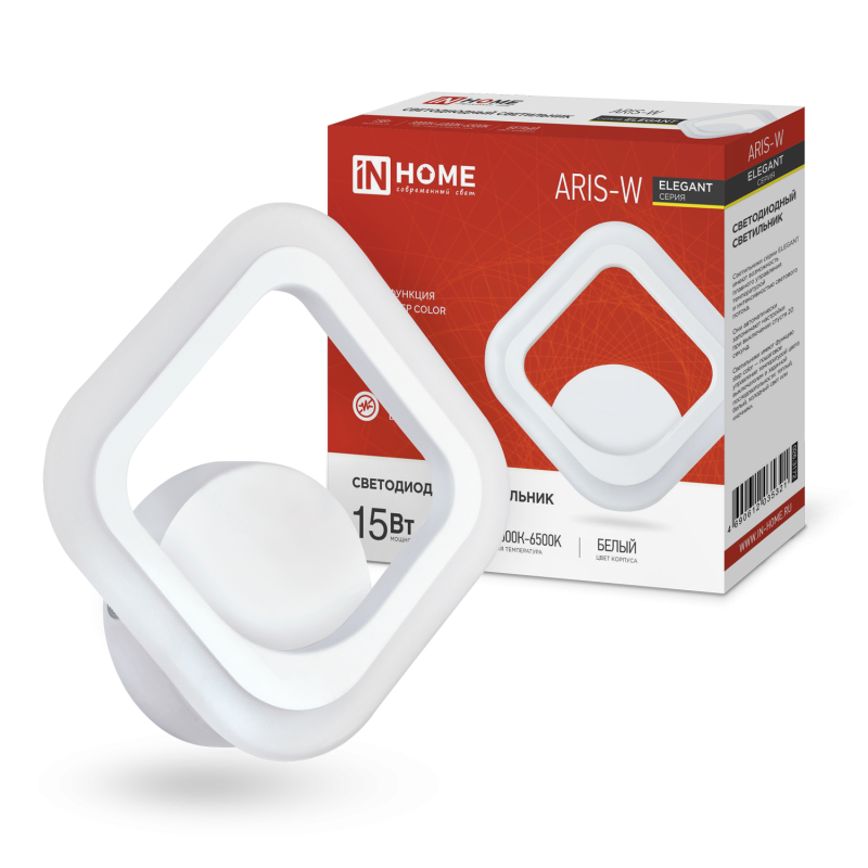 Светильник светодиодный ELEGANT ARIS-W 15Вт 230В 3000-6500К 1200Лм STEP COLOR белый IN HOME