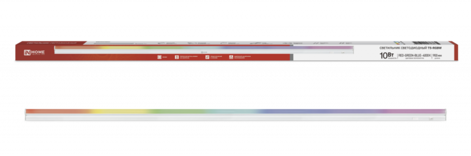 Светильник светодиодный СПБ-Т5-RGBW 10Вт 230B red-green-blue-4000К 900мм IN HOME
