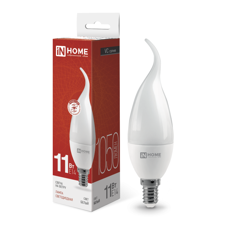 Лампа светодиодная LED СВЕЧА НА ВЕТРУ VC 11 Вт 230 В Е14 4000К 1050 Лм