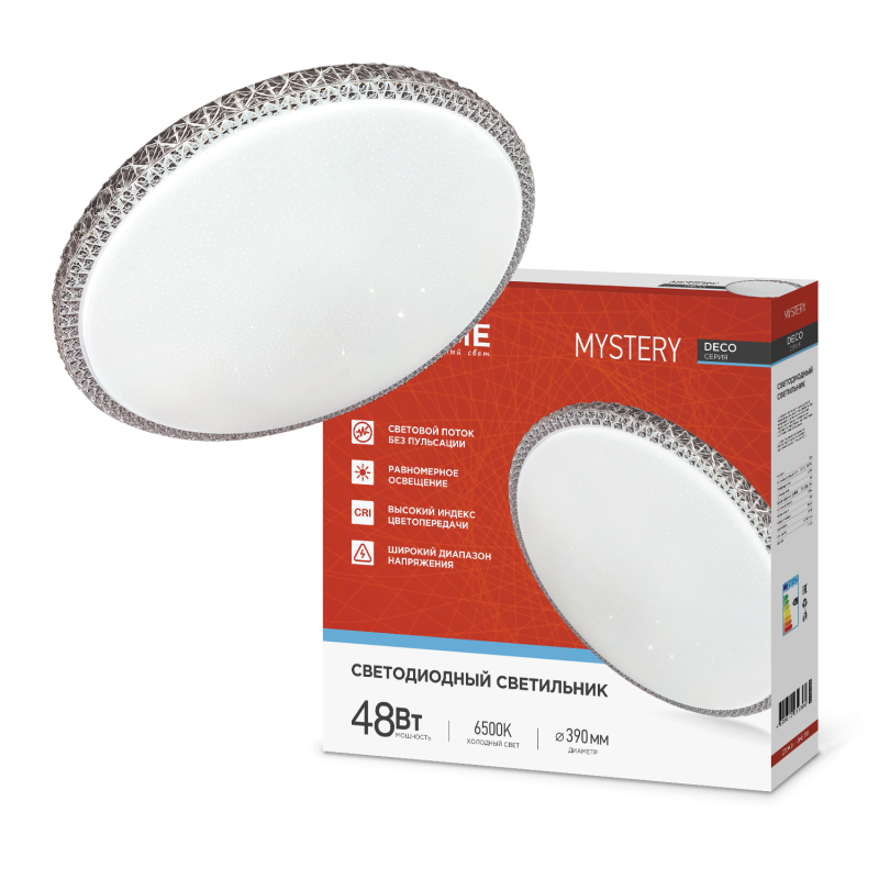 Светильник светодиодный серии DECO MYSTERY 48Вт 230В 6500К 4320Лм 390х78мм IN HOME