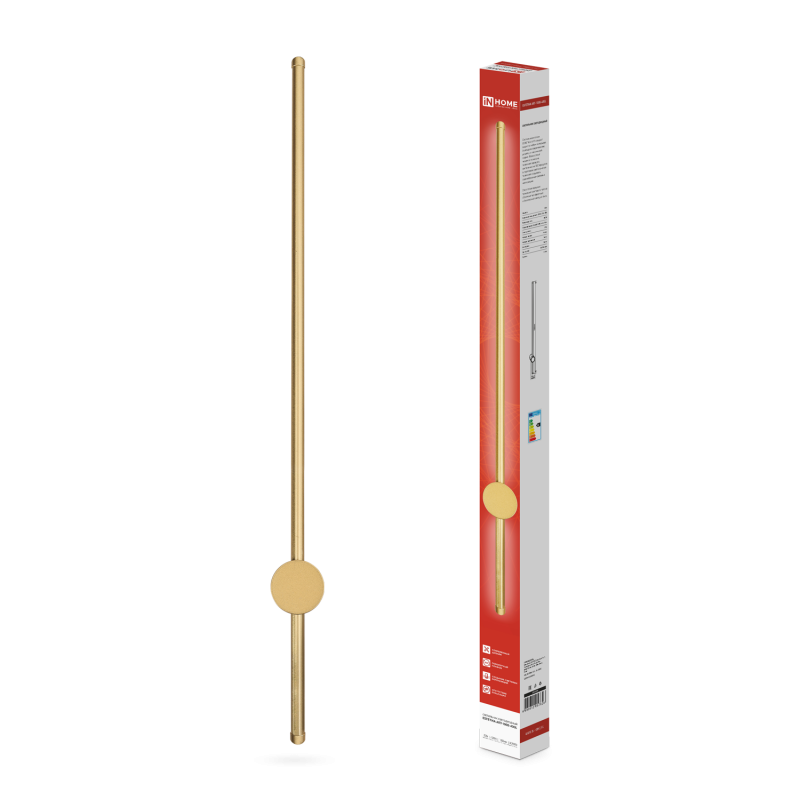 Светильник светодиодный ESTETIKA ART-100B-40GL 20Вт 230В 4000K 1400Лм 1000х60x98 золото IN HOME