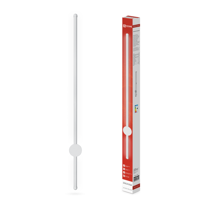 Светильник светодиодный ESTETIKA ART-100B-40WH 20Вт 230В 4000K 1400Лм 1000х60x98 белый IN HOME