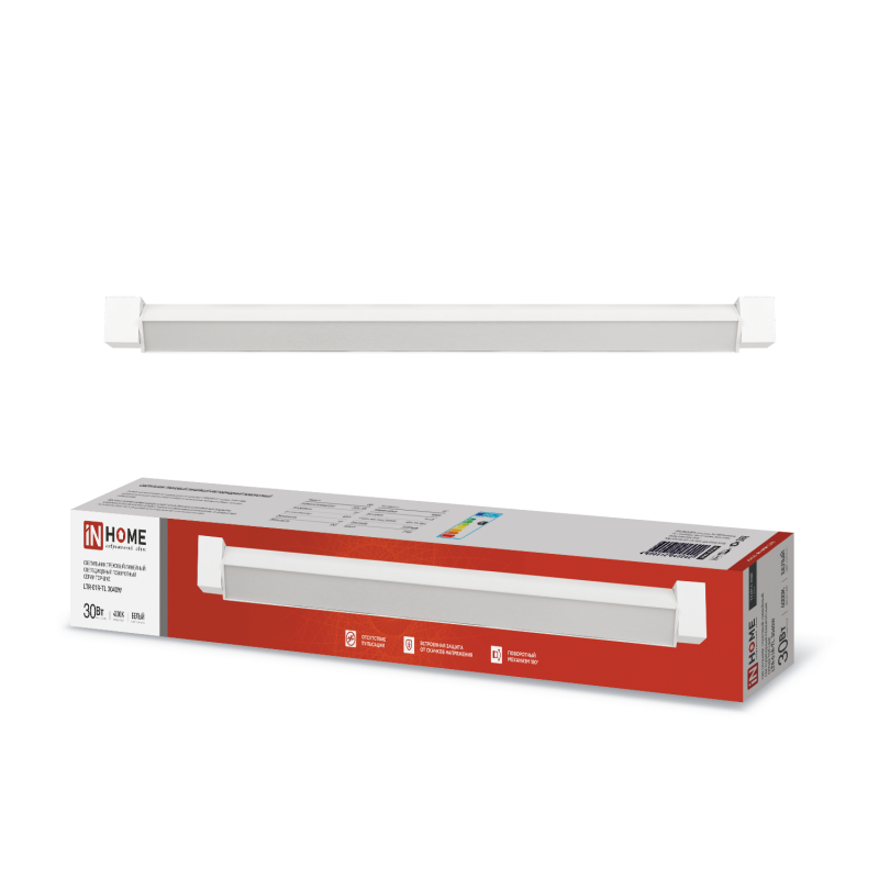 Светильник трековый линейный светодиодный поворотный LTR-01R-TL 3040W 30Вт 4000К 475мм 120 градусов белый серии TOP-LINE IN HOME