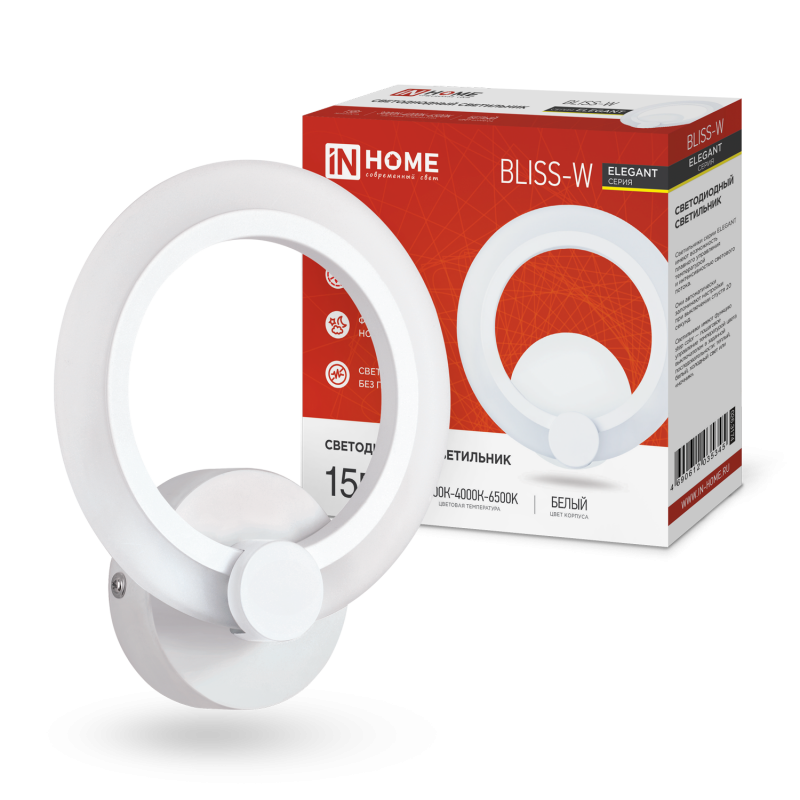 Светильник светодиодный ELEGANT BLISS-W 15Вт 230В 3000-6500K 1200Лм STEP COLOR белый IN HOME