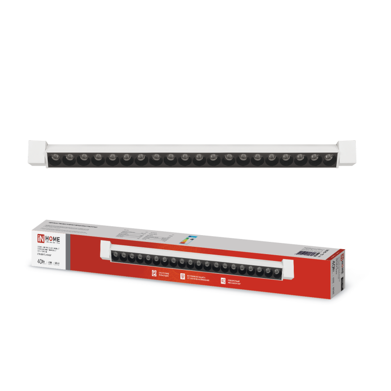 Светильник трековый линейный светодиодный поворотный LTR-02R-TL 40Вт 4000К 4000Лм 605мм IP40 24 градуса белый серии TOP-LINE IN HOME