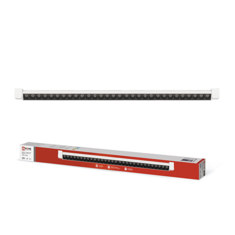 Светильник трековый линейный светодиодный поворотный LTR-02R-TL 50Вт 4000К 5000Лм 870мм IP40 24 градуса белый серии TOP-LINE IN HOME