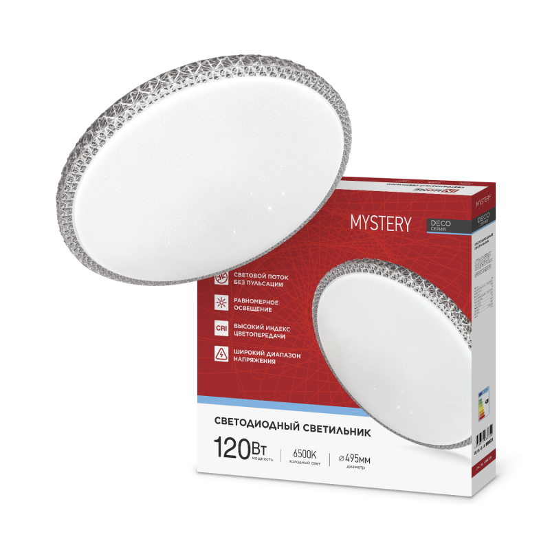 Светильник светодиодный серии DECO MYSTERY 120Вт 230В 6500К 12600Лм 500х73мм IN HOME
