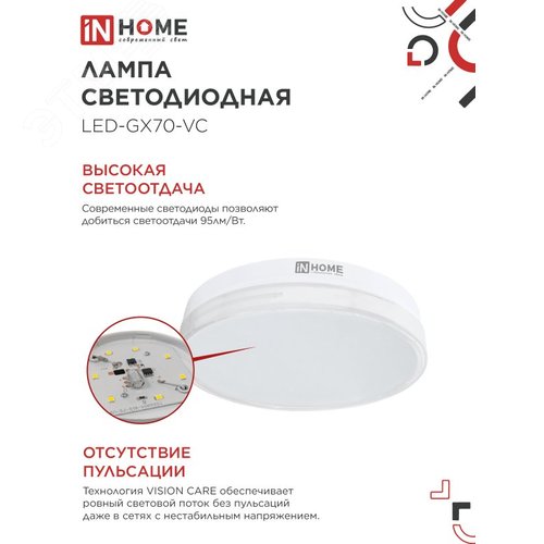 Лампа светодиодная LEDGX70VC 20Вт 230В 6500К 1900Лм - фото 3